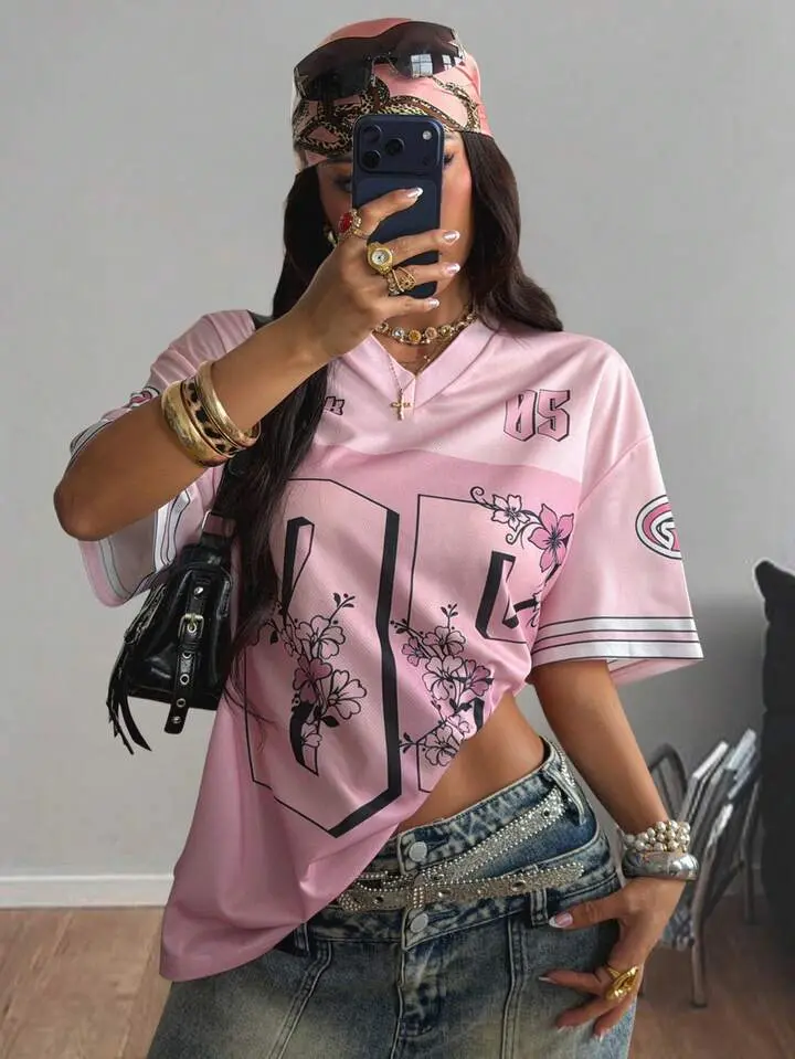 Sakura Baskılı Pembe Forma