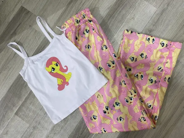 My Little Pony Fluttershy Askılı Penye Takım